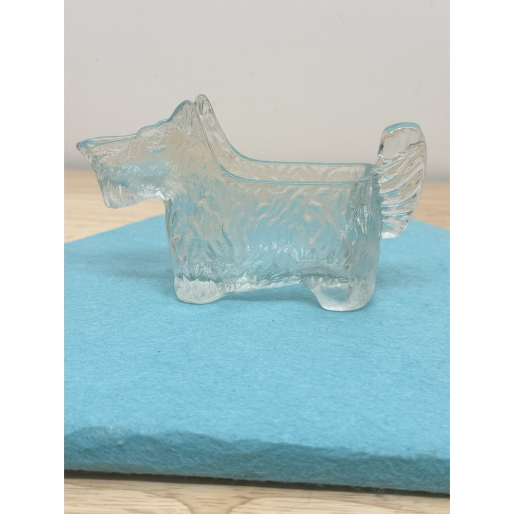 Vintage L.E Smith Glass Scottie Dog Creamer 1930s, Clear Pressed Glass #16